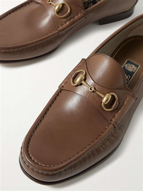 gold gucci moccasins|Gucci moccasin with horsebit brown.